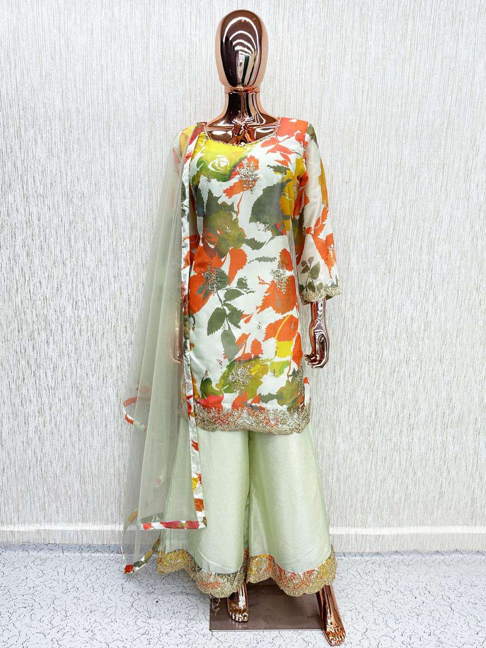 MELODY 1143 TO 1146 CHINON EMBROIDERY WORK PALAZZO TYPE SUIT THIS FESTIVAL TREND ONLINE
